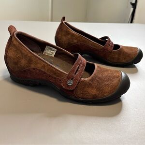 MERRELL Plaza Bandeau Brown Suede Mary Jane shoes size 7.5